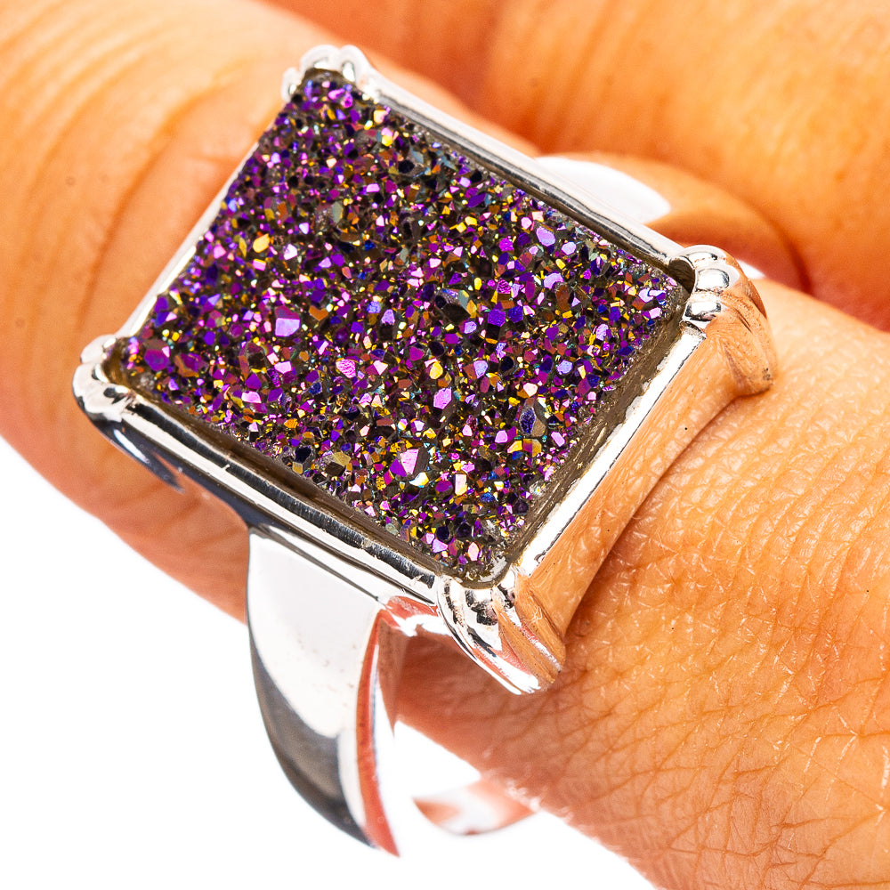 Premium Titanium Druzy Ring Size 11.5 (.925 Sterling Silver)
