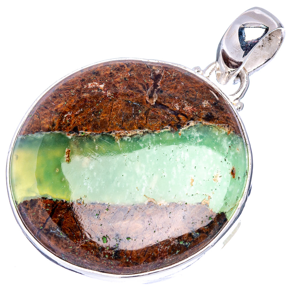 Boulder Chrysoprase Pendant 1 5/8" (.925 Sterling Silver)