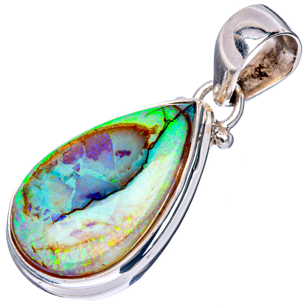 Rare Sterling Opal Pendant 1 3/8" (925 Sterling Silver) P42907