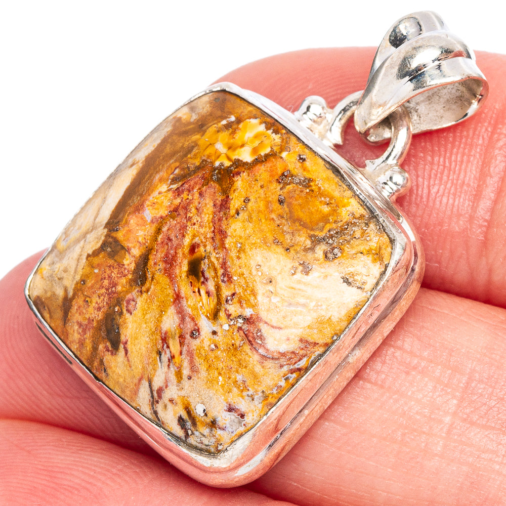 Picture Jasper Pendant 1 1/4" (925 Sterling Silver) P40525