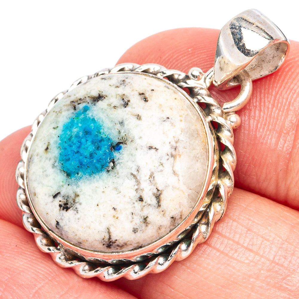 K2 Blue Azurite Pendant 1 1/4" (925 Sterling Silver) P43428