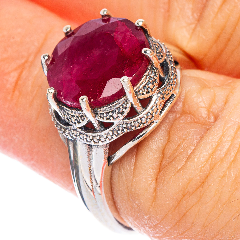 Glass Filled Ruby Ring Size 6 (925 Sterling Silver) R147109