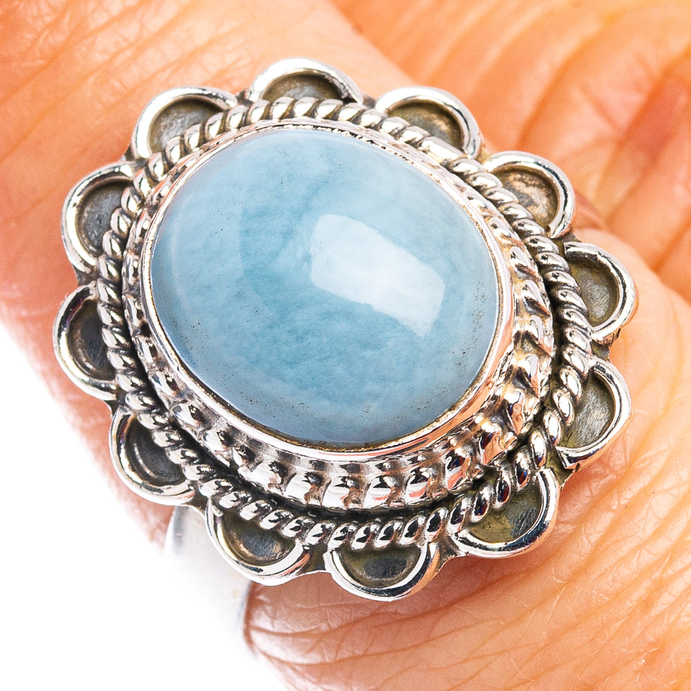 Angelite Ring Size 7.5 (.925 Sterling Silver)