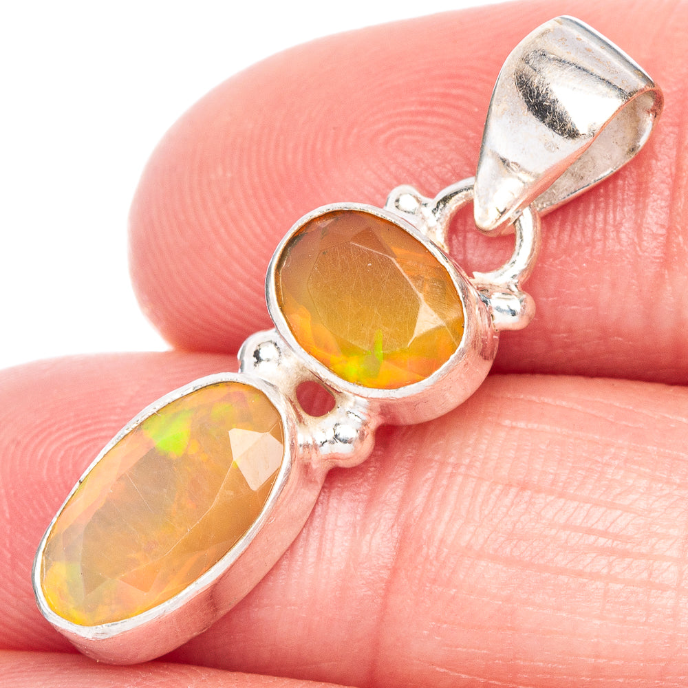 Rare Ethiopian Opal Pendant 1 1/4" (925 Sterling Silver) P40604