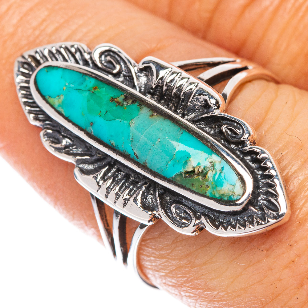 Rare Arizona Turquoise Ring Size 7.5 (925 Sterling Silver) R1565