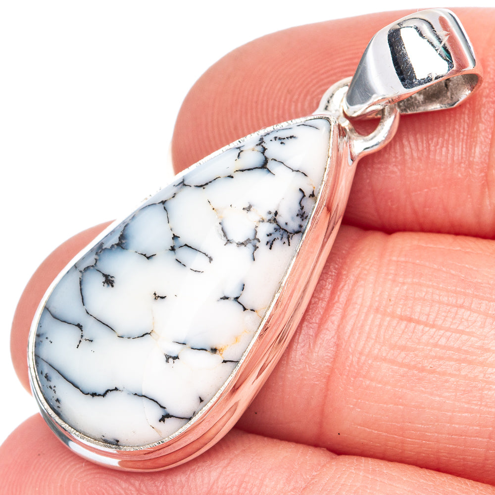 Dendritic Opal Pendant 1 1/2" (925 Sterling Silver) P41474
