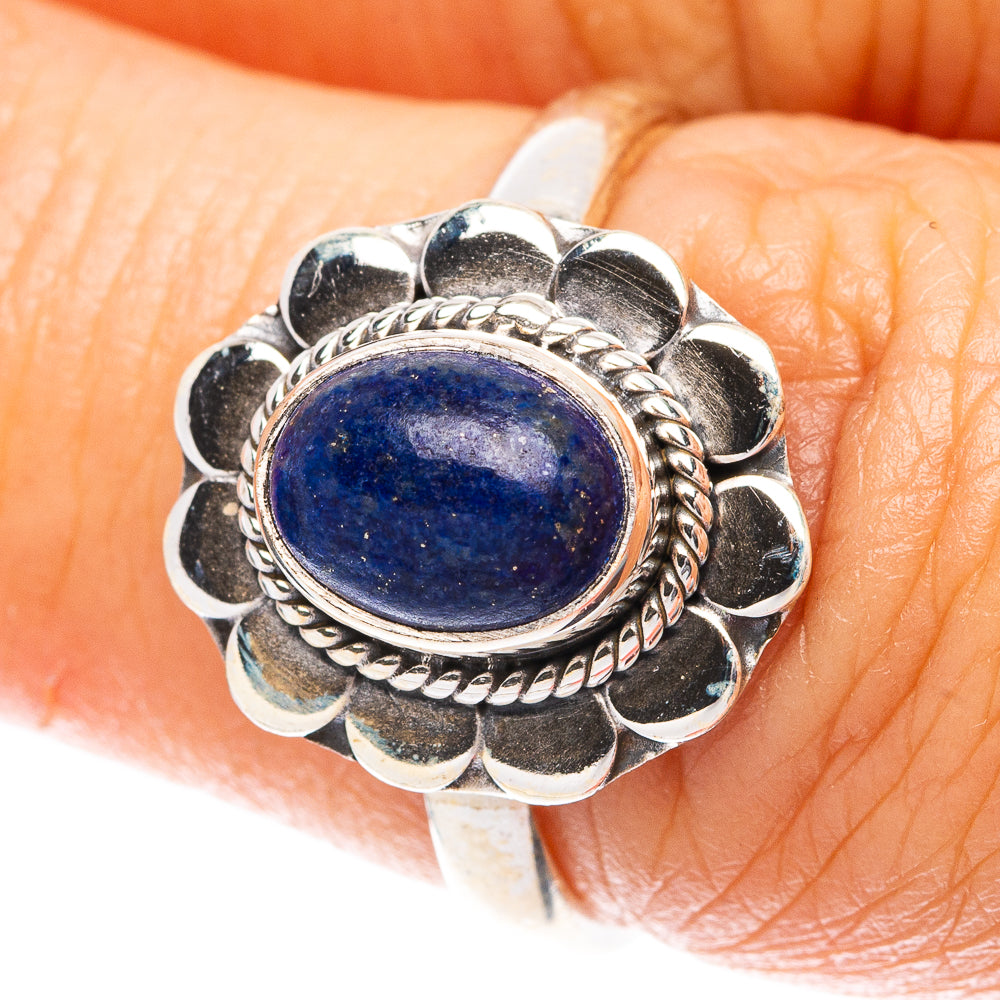 Lapis Lazuli Dainty Ring Size 6.75 (925 Sterling Silver) R5717