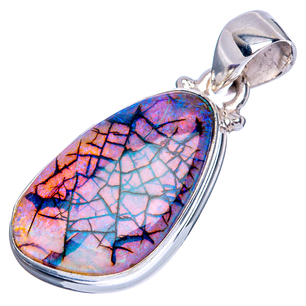 Rare Sterling Opal Pendant 1 1/4" (925 Sterling Silver) P42111