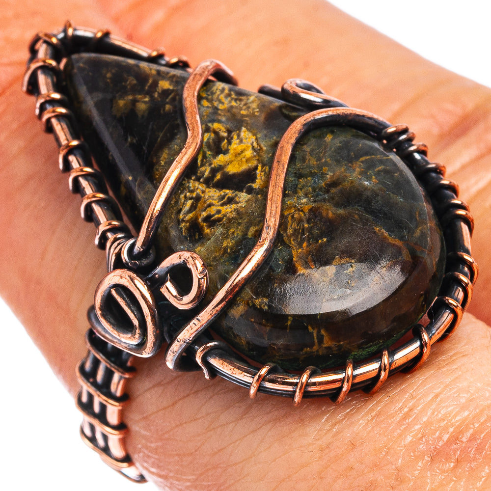 Pietersite Wire Wrap Ring Size 6.25 (Oxidized Copper)