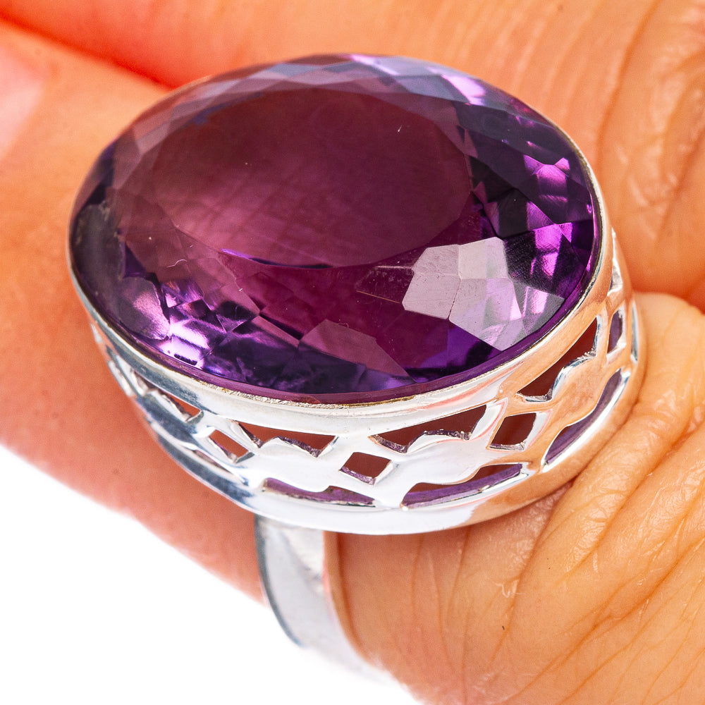 Rare Faceted Amethyst Ring Size 5.5 (925 Sterling Silver) R147184