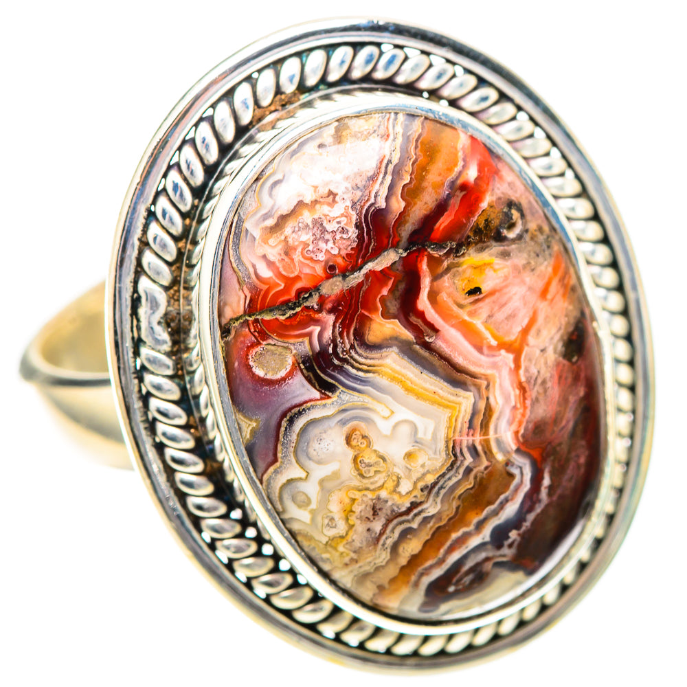Crazy Lace Agate Ring Size 8.25 (925 Sterling Silver) RING139159