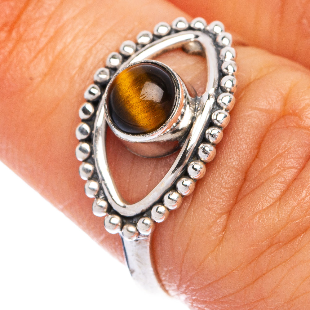 Tiger Eye Dainty Ring Size 6.5 (925 Sterling Silver) R145502