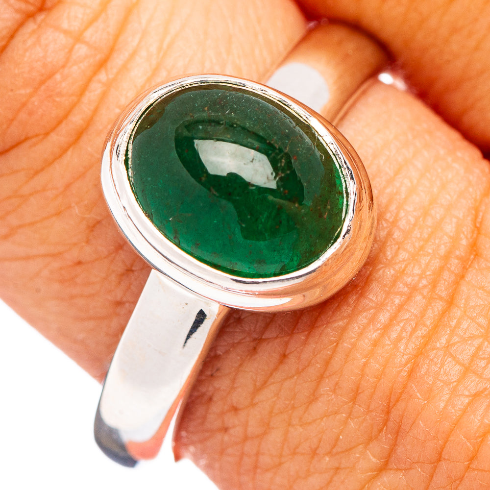 Premium Zambian Emerald Ring Size 10 (.925 Sterling Silver)