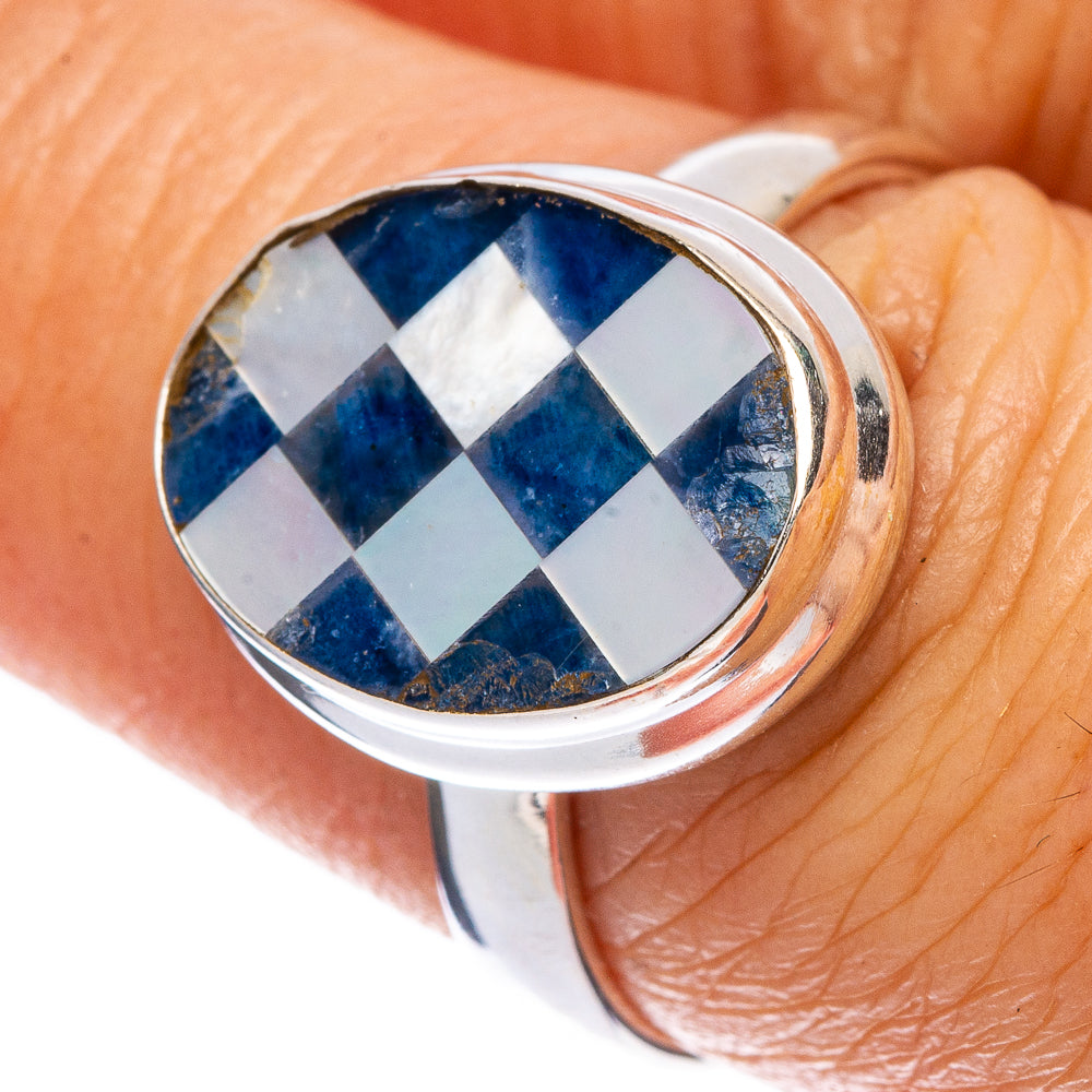 Kyanite, Cultured Pearl Composite Ring Size 7.25 (925 Sterling Silver) R146739
