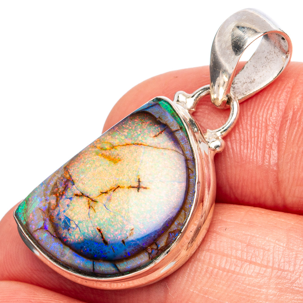 Rare Sterling Opal Pendants 1 3/8" (925 Sterling Silver) P43234