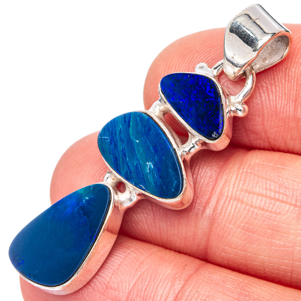 Rare Doublet Opal 925 Sterling Silver Pendant 1 5/8" (925 Sterling Silver) P42642