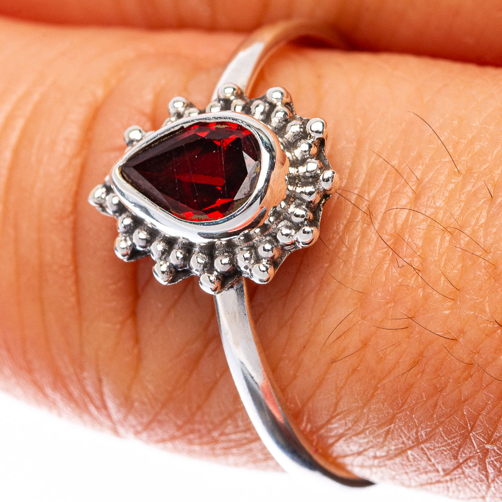 Garnet Dainty Ring Size 9.5 (925 Sterling Silver) R145035