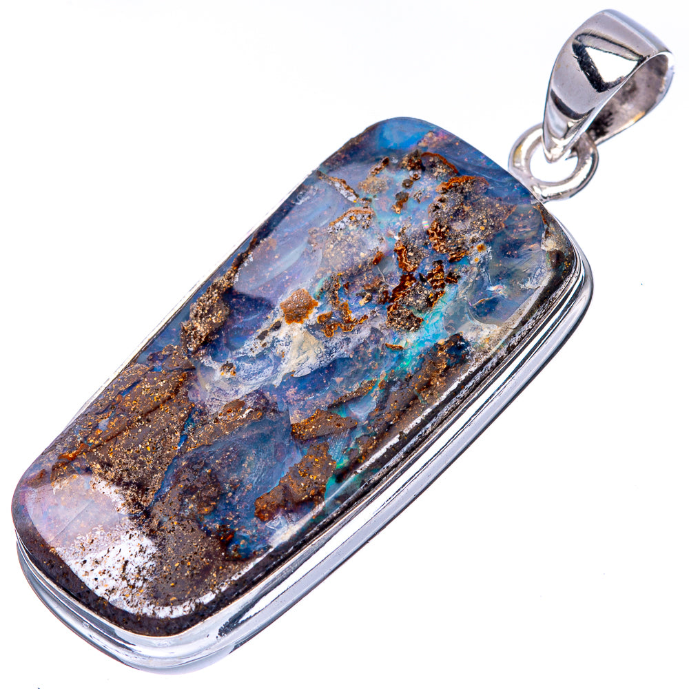 Rare Boulder Opal Pendant 1 3/4" (925 Sterling Silver) P41386