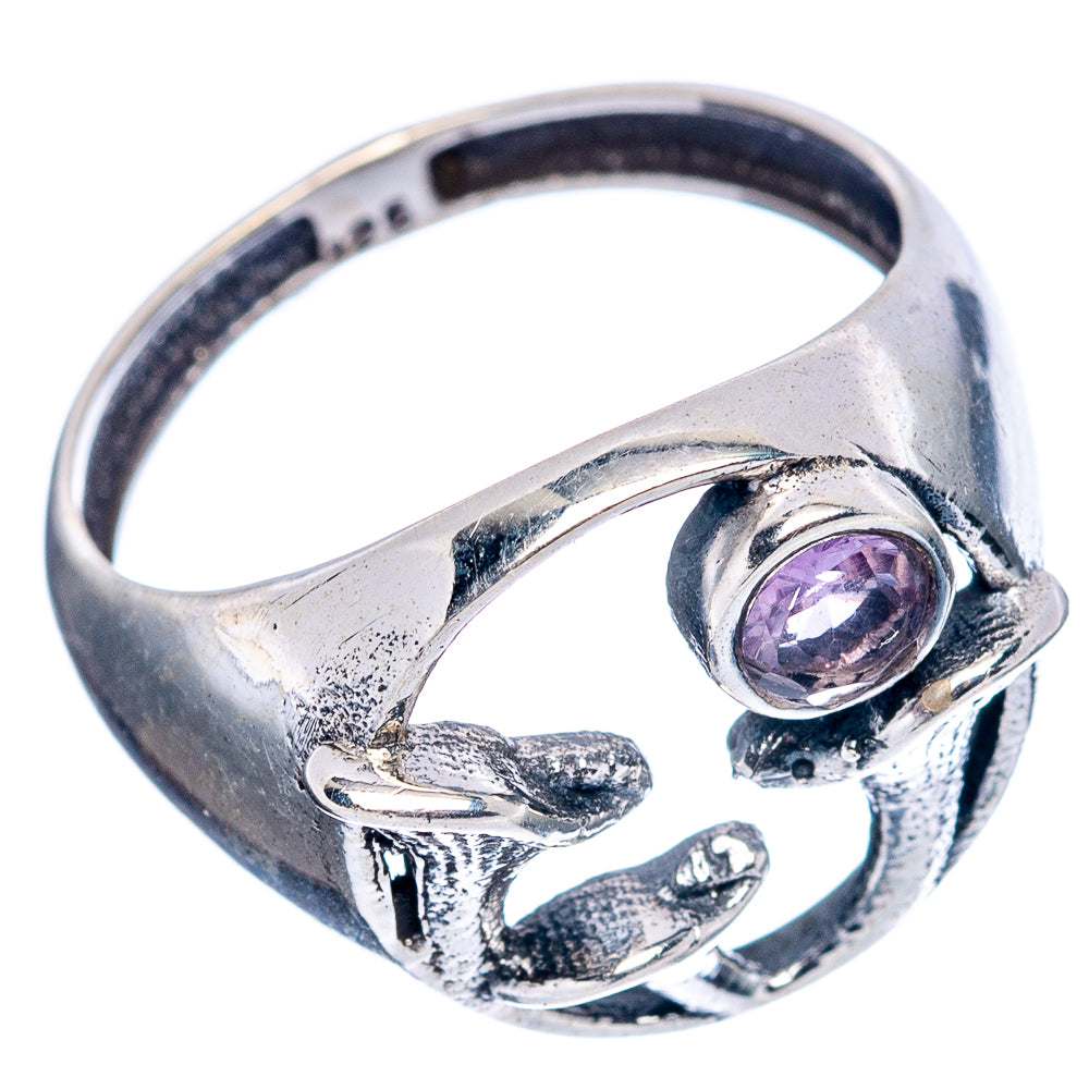 Amethyst Mushroom Dainty Ring Size 7 (.925 Sterling Silver)