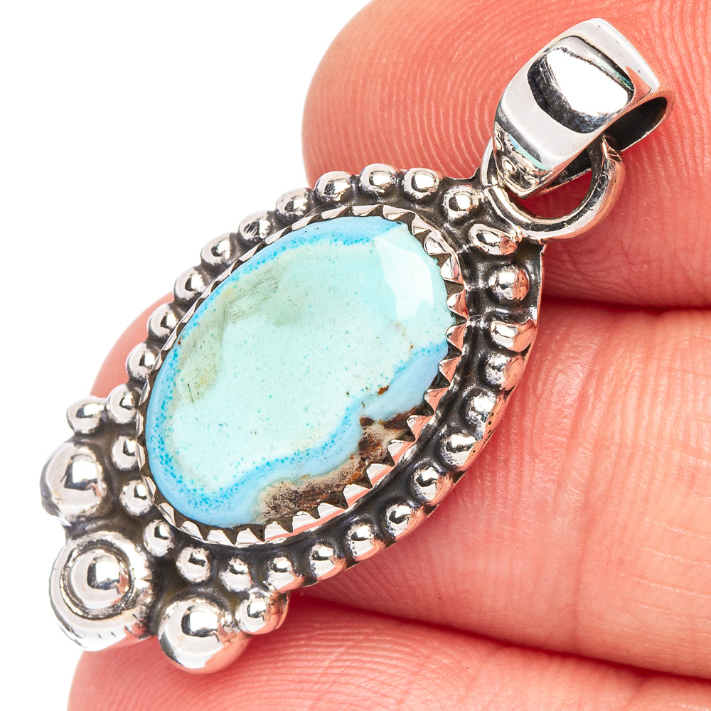 Rare Golden Hills Turquoise Pendant 1 3/8" (925 Sterling Silver) P44785