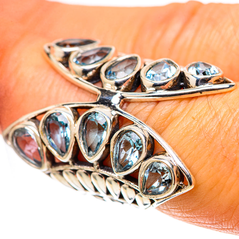 Large Blue Topaz Ring Size 6.5 (925 Sterling Silver) RING138652