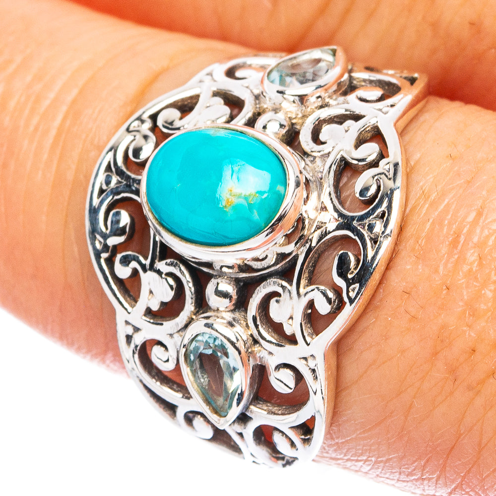 Rare Arizona Turquoise Ring Size 9 (925 Sterling Silver) R4820