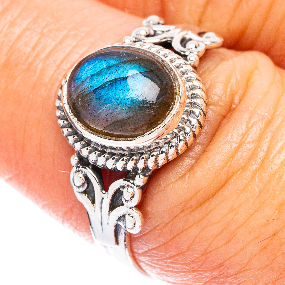 Labradorite Dainty Ring Size 7.75 (925 Sterling Silver) R147022