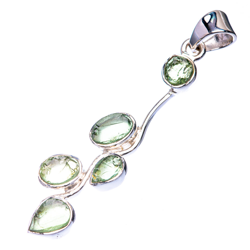 Premium Rough Green Amethyst Pendant 1 7/8" (925 Sterling Silver) P38750