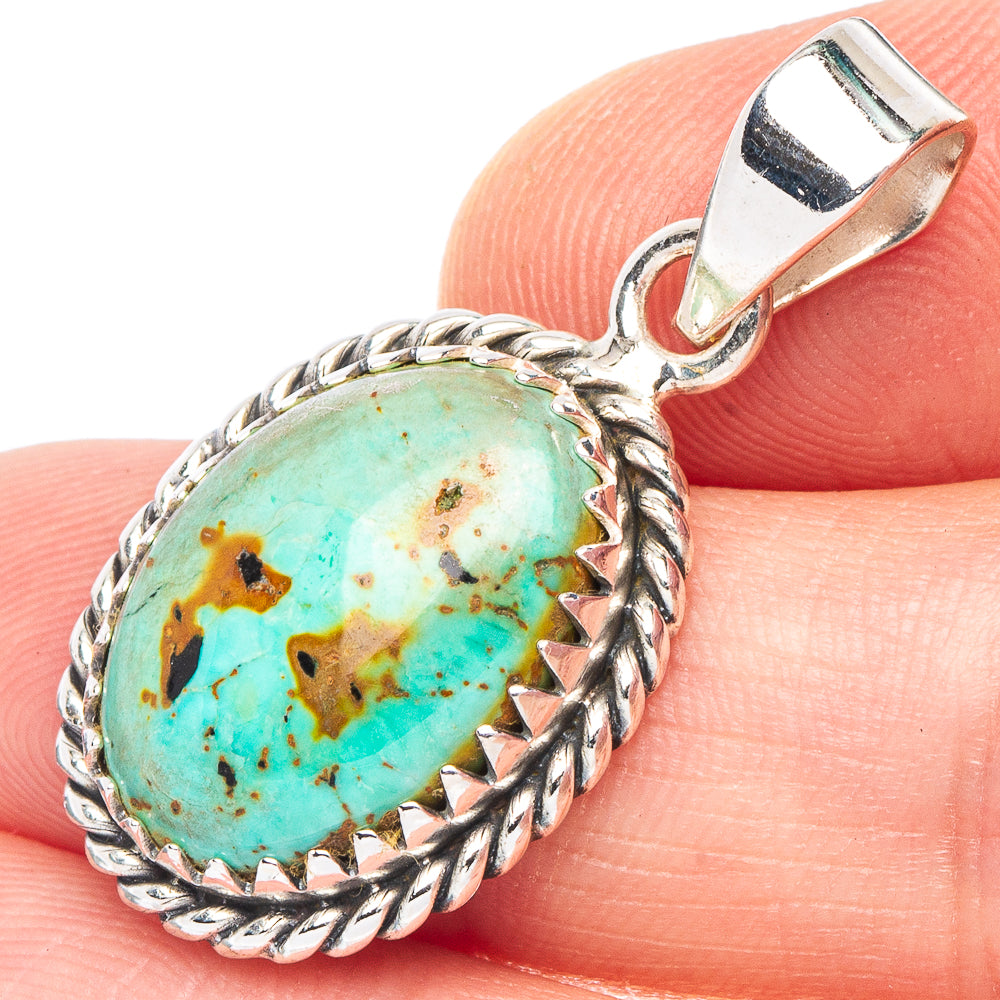 Arizona Turquoise Pendant 1 3/8" (925 Sterling Silver) P43806