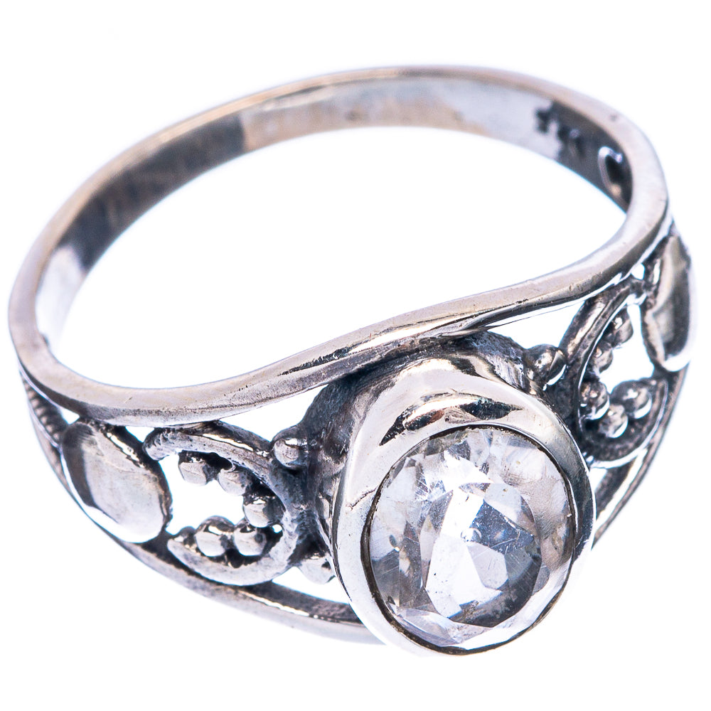 White Quartz Dainty Ring Size 7.5 (925 Sterling Silver) R6008