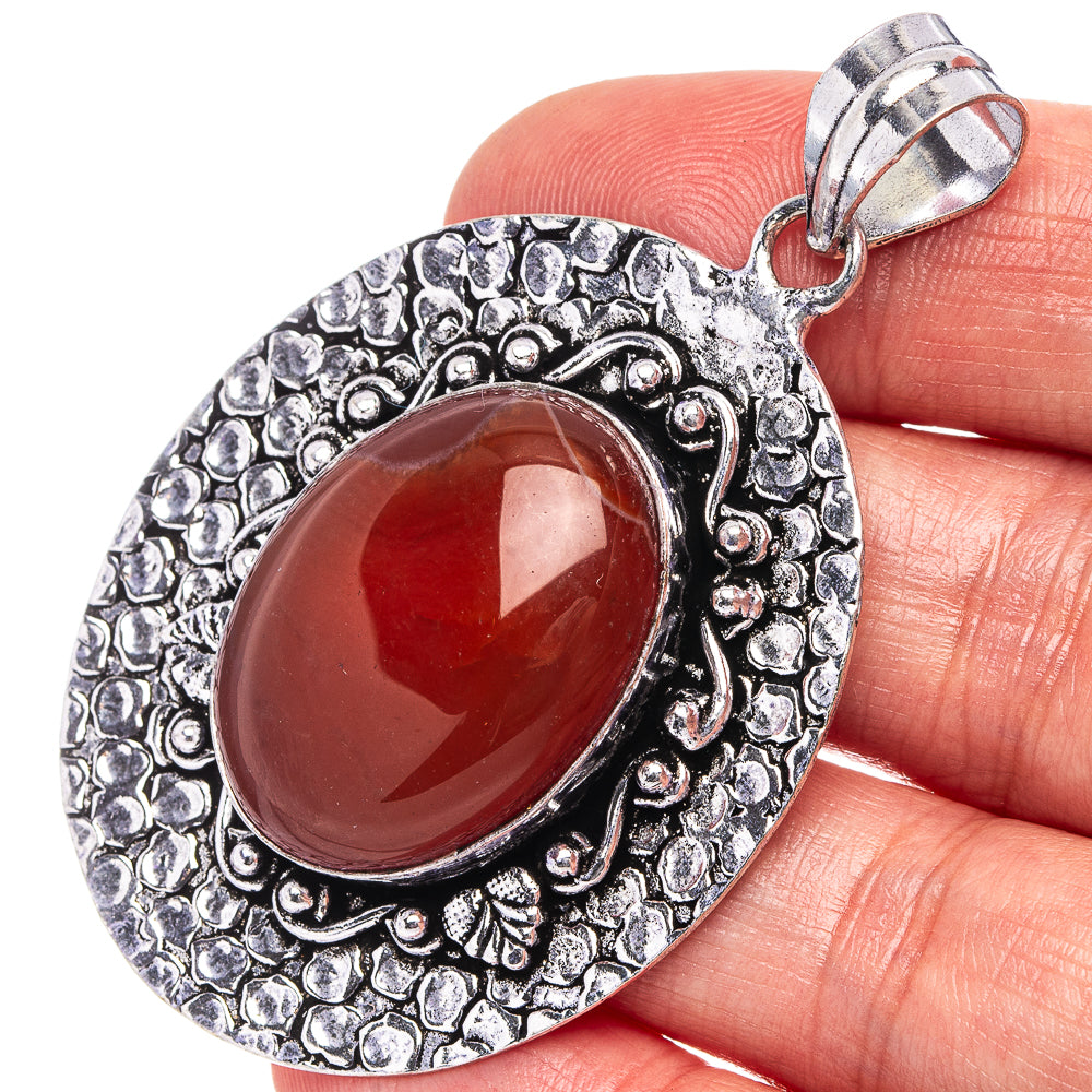 Carnelian Pendant 2 3/8" (German Silver)