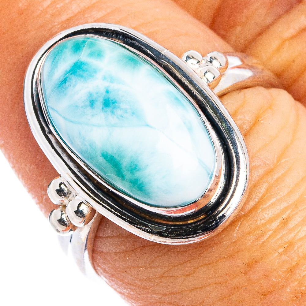 Rare Larimar Ring Size 7.75 (.925 Sterling Silver)
