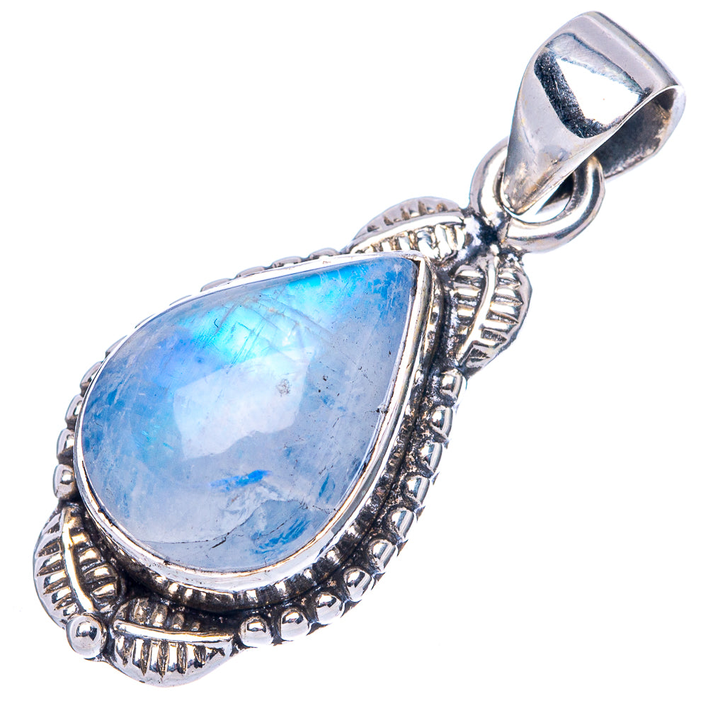 Rainbow Moonstone Pendant 1 1/4" (925 Sterling Silver) P42472