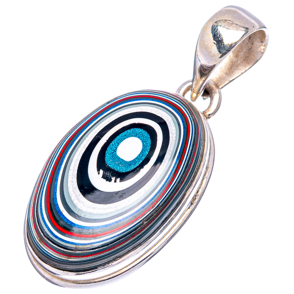 Fordite Pendant 1 3/8" (.925 Sterling Silver)