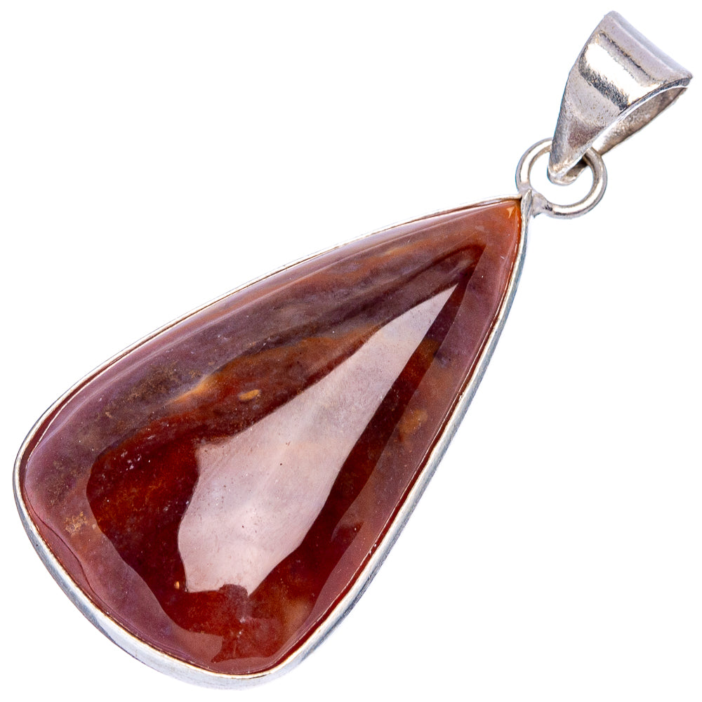 Red Jasper Pendant 1 3/4" (Silver Plated)