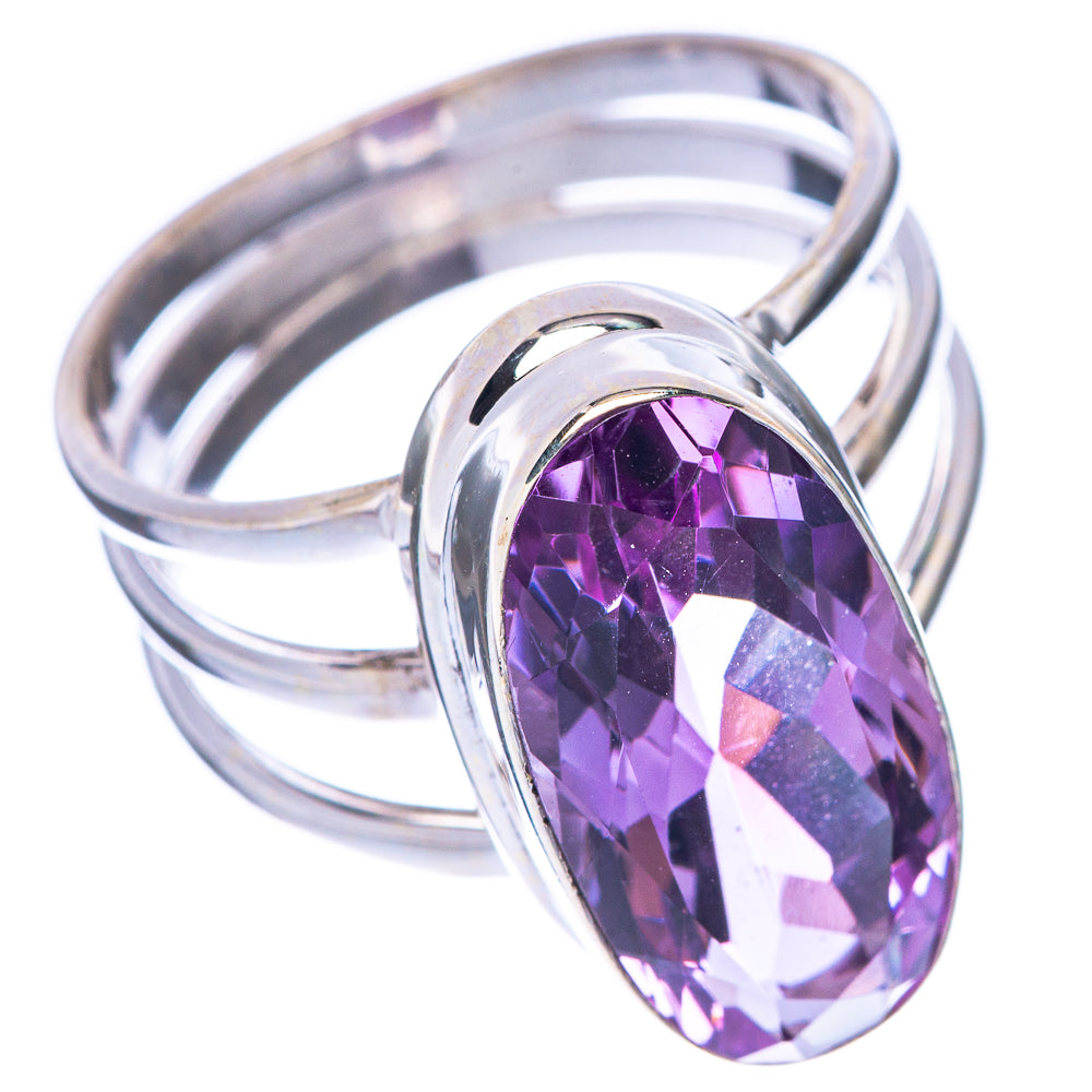 Faceted Amethyst Ring Size 8 (925 Sterling Silver) R1748