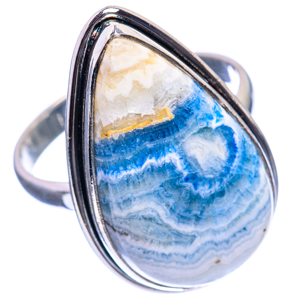 Large Blue Scheelite Ring Size 11 (925 Sterling Silver) R143054