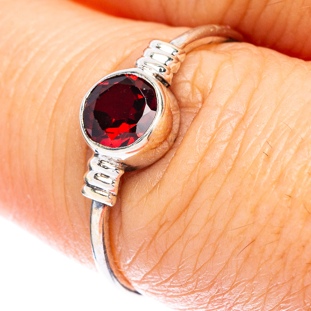 Garnet Dainty Ring Size 7.25 (925 Sterling Silver) R146957