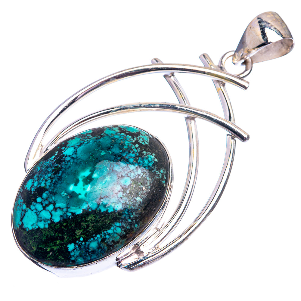 Tibetan Turquoise Pendant 2 1/8" (925 Sterling Silver) P38970
