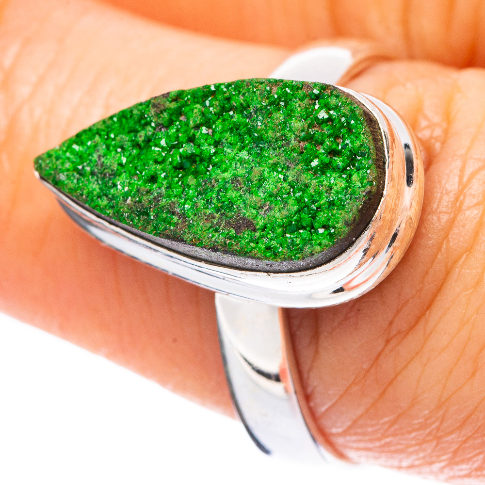 Rare Uvarovite Garnet Ring Size 7.75 (925 Sterling Silver) R4210