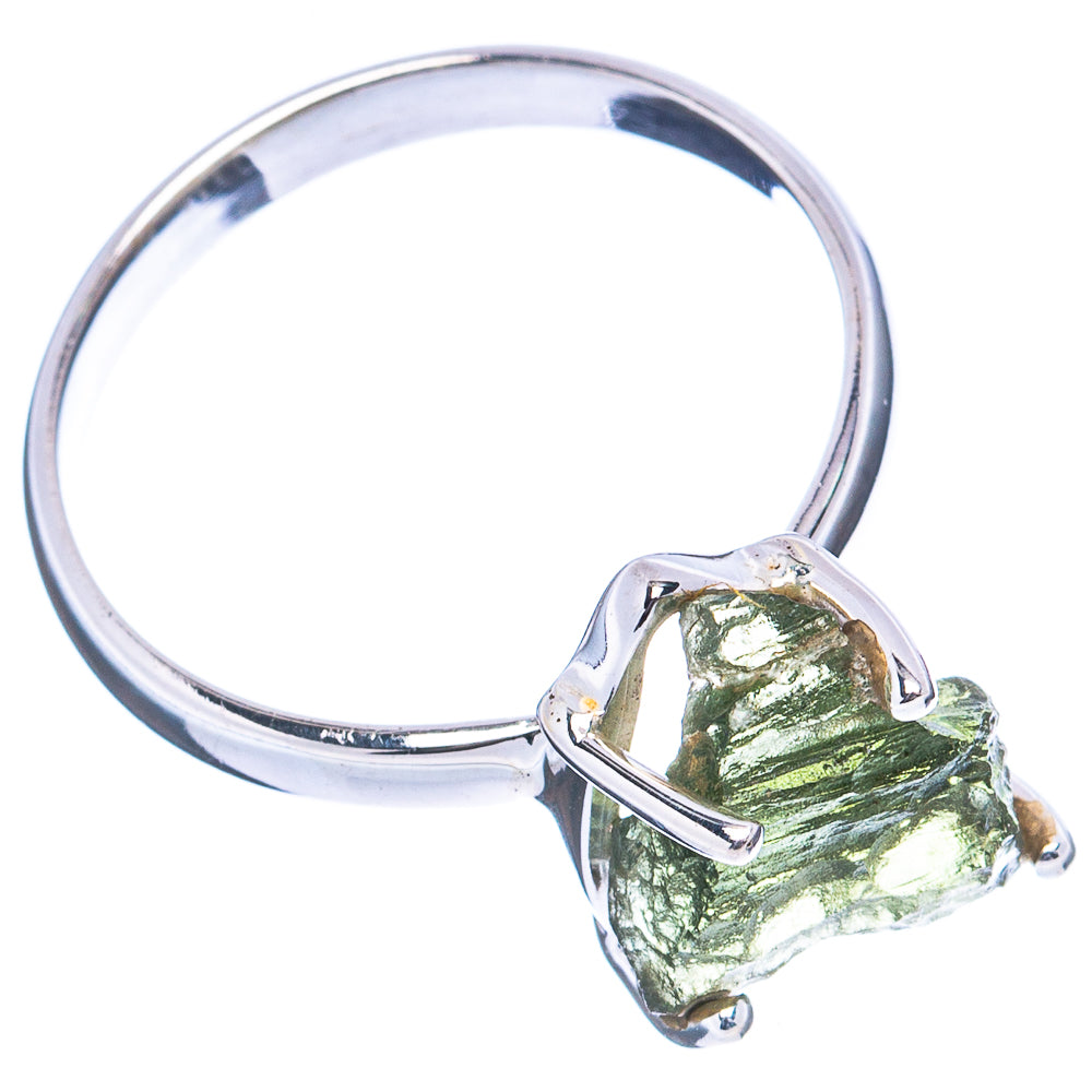 Rare Moldavite Ring Size 8.75 (.925 Sterling Silver)