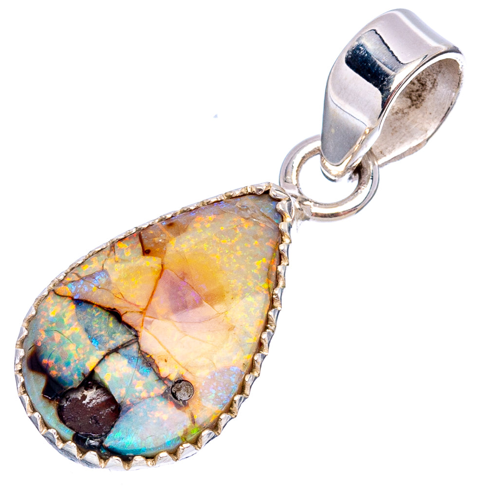 Rare Sterling Opal Pendant 1 1/4" (.925 Sterling Silver)
