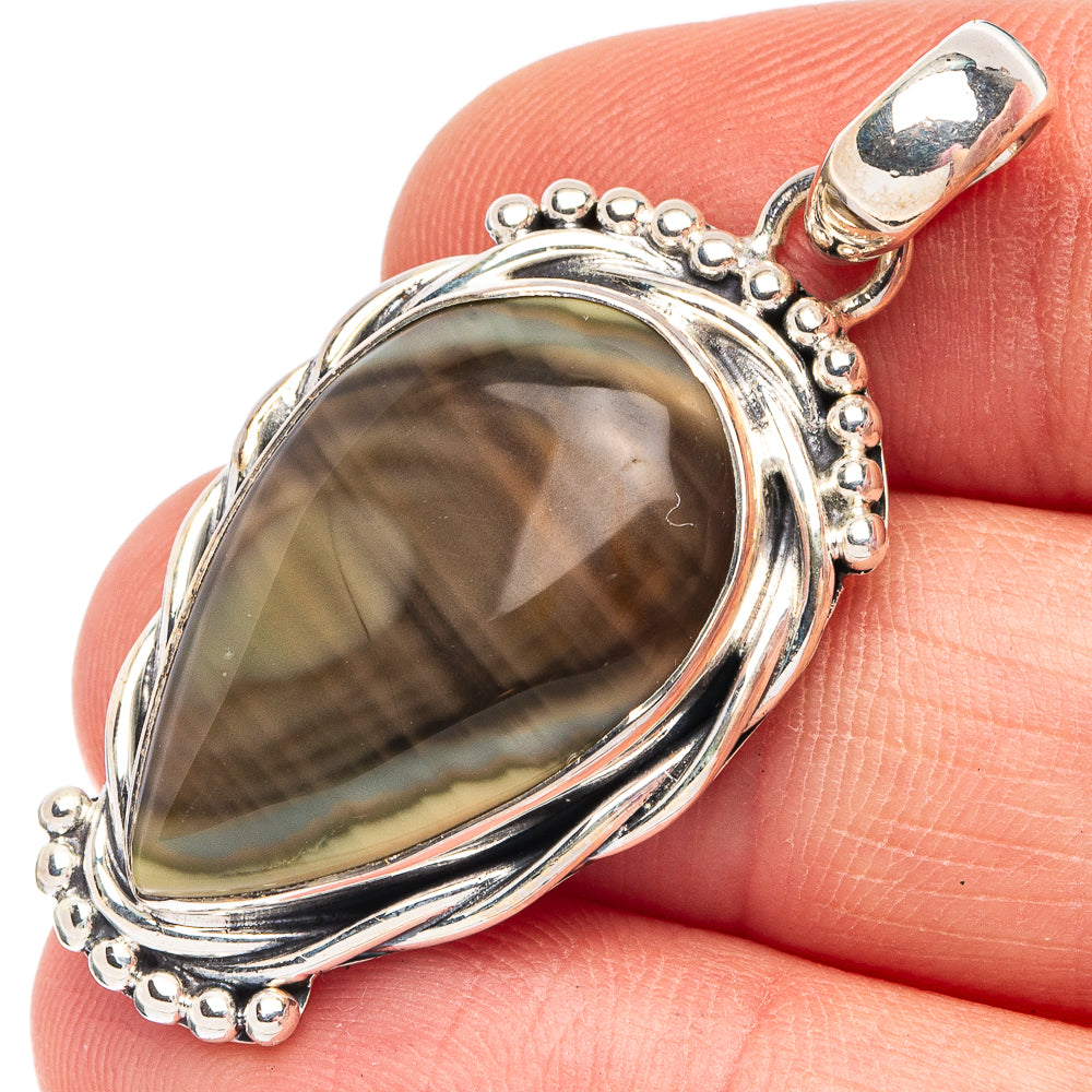 Imperial Jasper 925 Sterling Silver Pendant 1 5/8" (925 Sterling Silver) P43641
