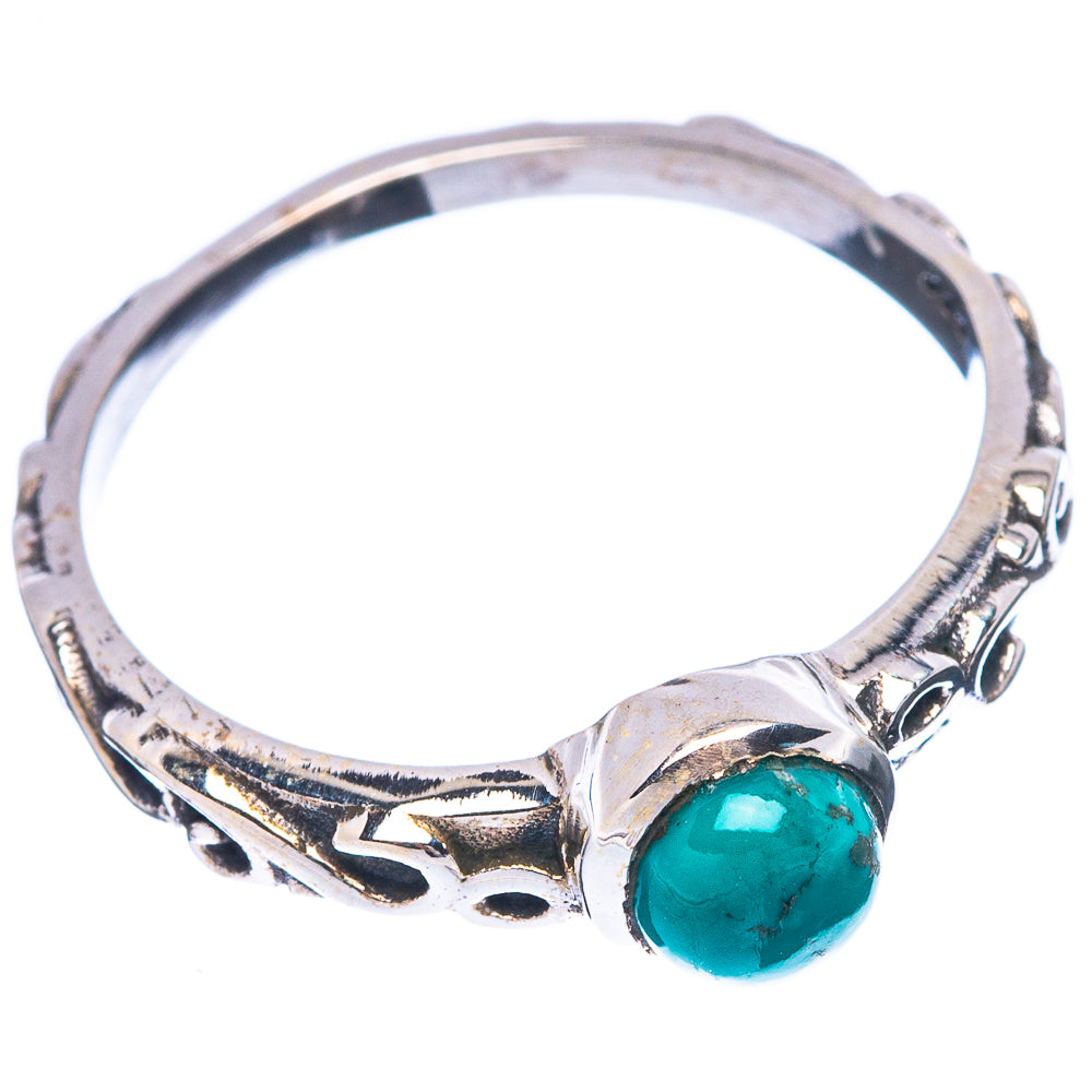 Tibetan Turquoise Ring Size 7.25 (925 Sterling Silver) R5522