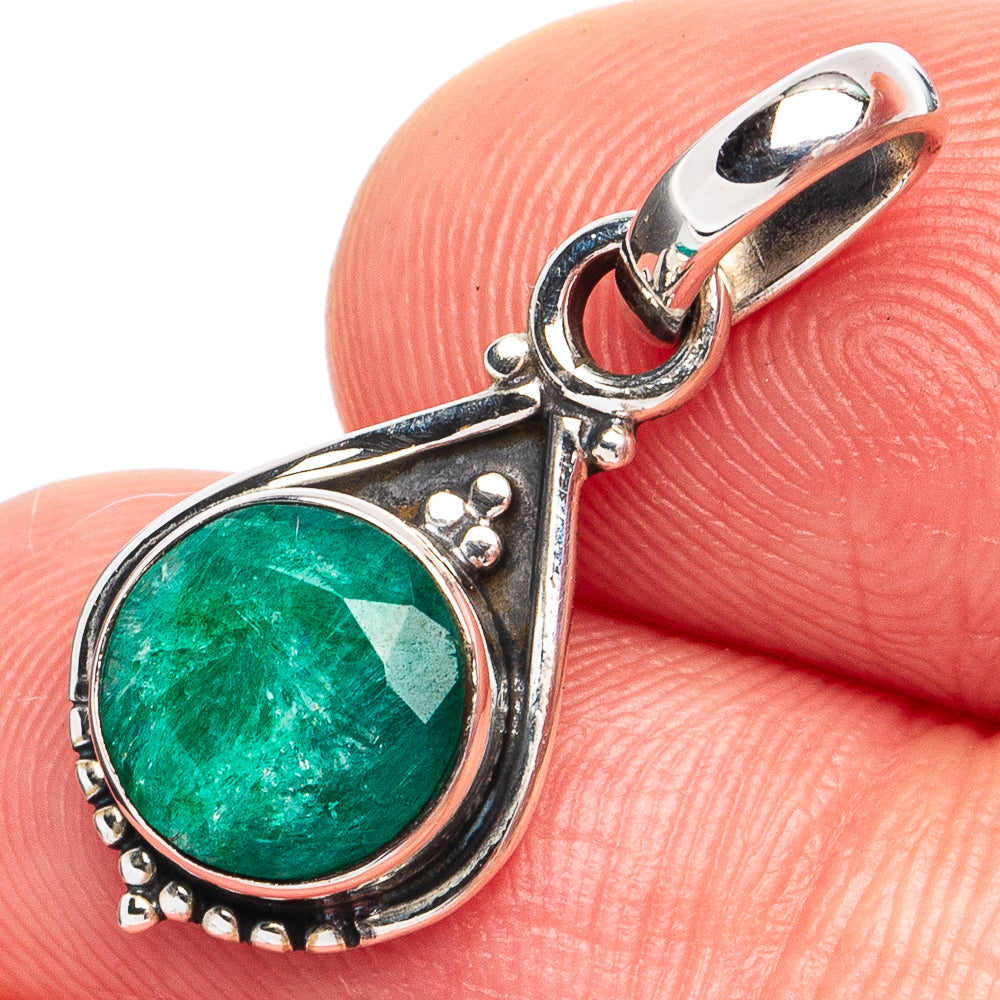 Dainty Green Sillimanite Pendant 1" (925 Sterling Silver) P45302