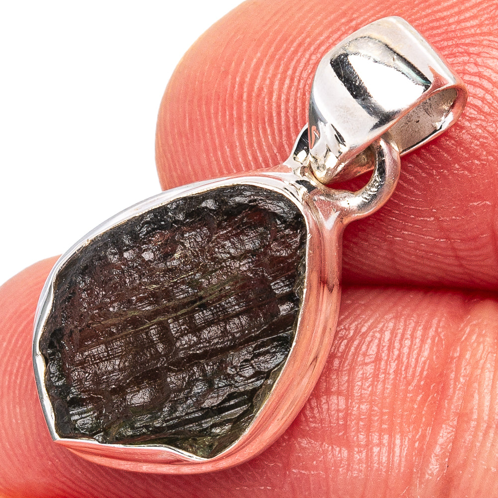 Rare Moldavite Pendant 1" (.925 Sterling Silver)