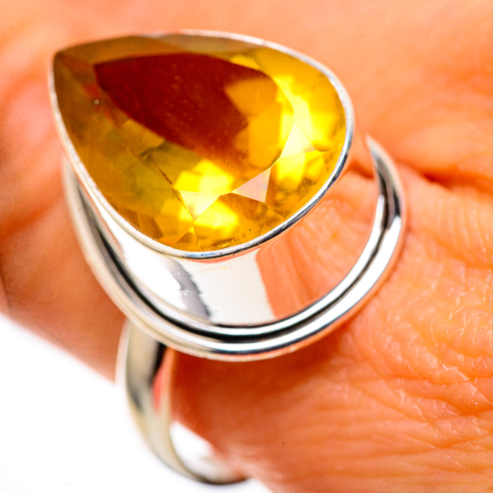 Large Faceted Citrine 925 Sterling Silver Ring Size 10 (925 Sterling Silver) RING139650