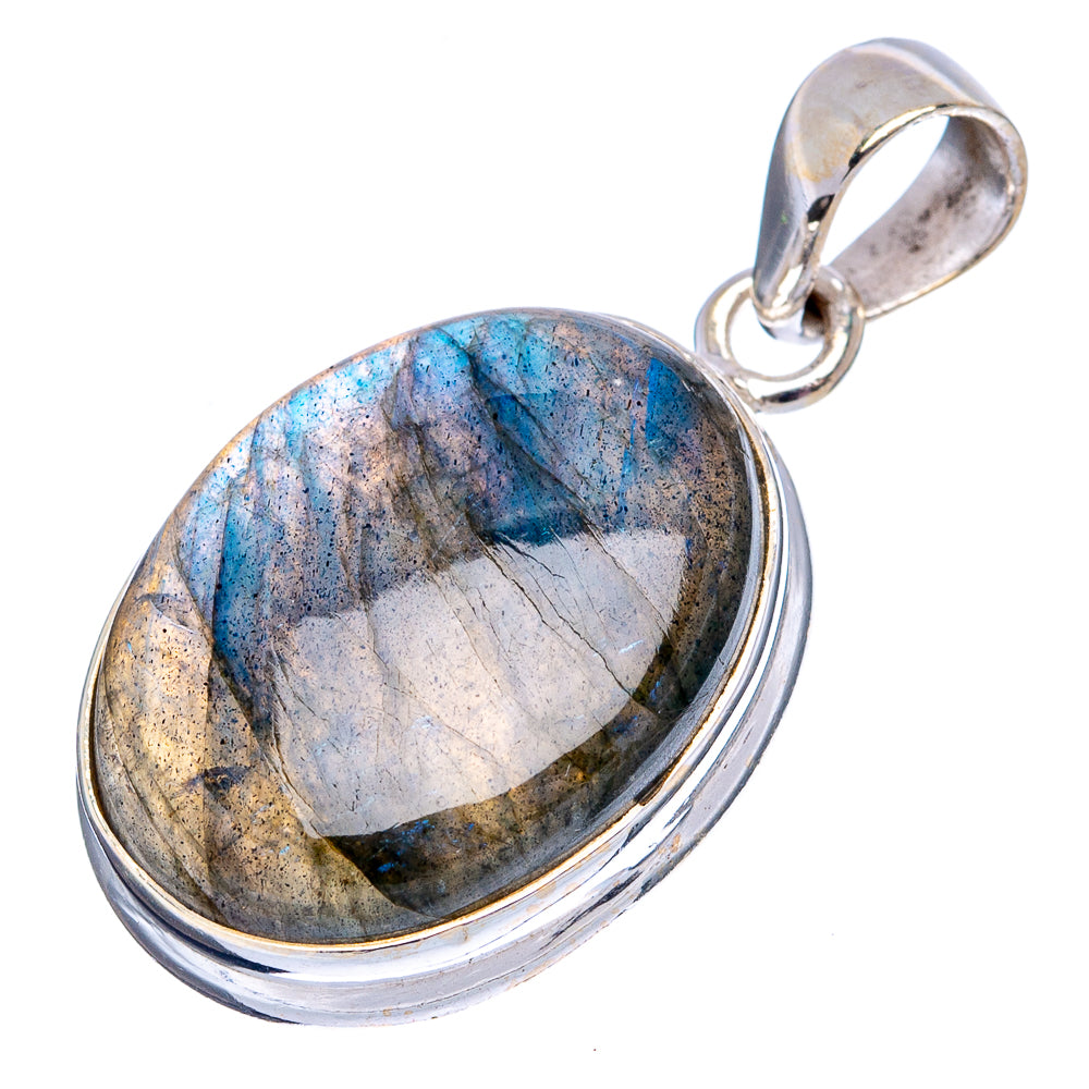Labradorite Pendant 1 1/4" (.925 Sterling Silver)