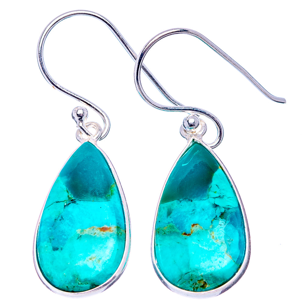 Mohave Turquoise Earrings 1 3/8" (.925 Sterling Silver)