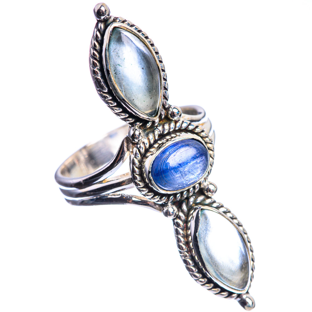 Large Kyanite, Aquamarine 925 Sterling Silver Ring Size 9